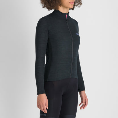 SPORTFUL SUPERGIARA WOOL langærmet cykeltrøje til kvinder – sort