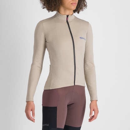 Ženski kolesarski dres SPORTFUL SUPERGIARA WOOL z dolgimi rokavi, bež