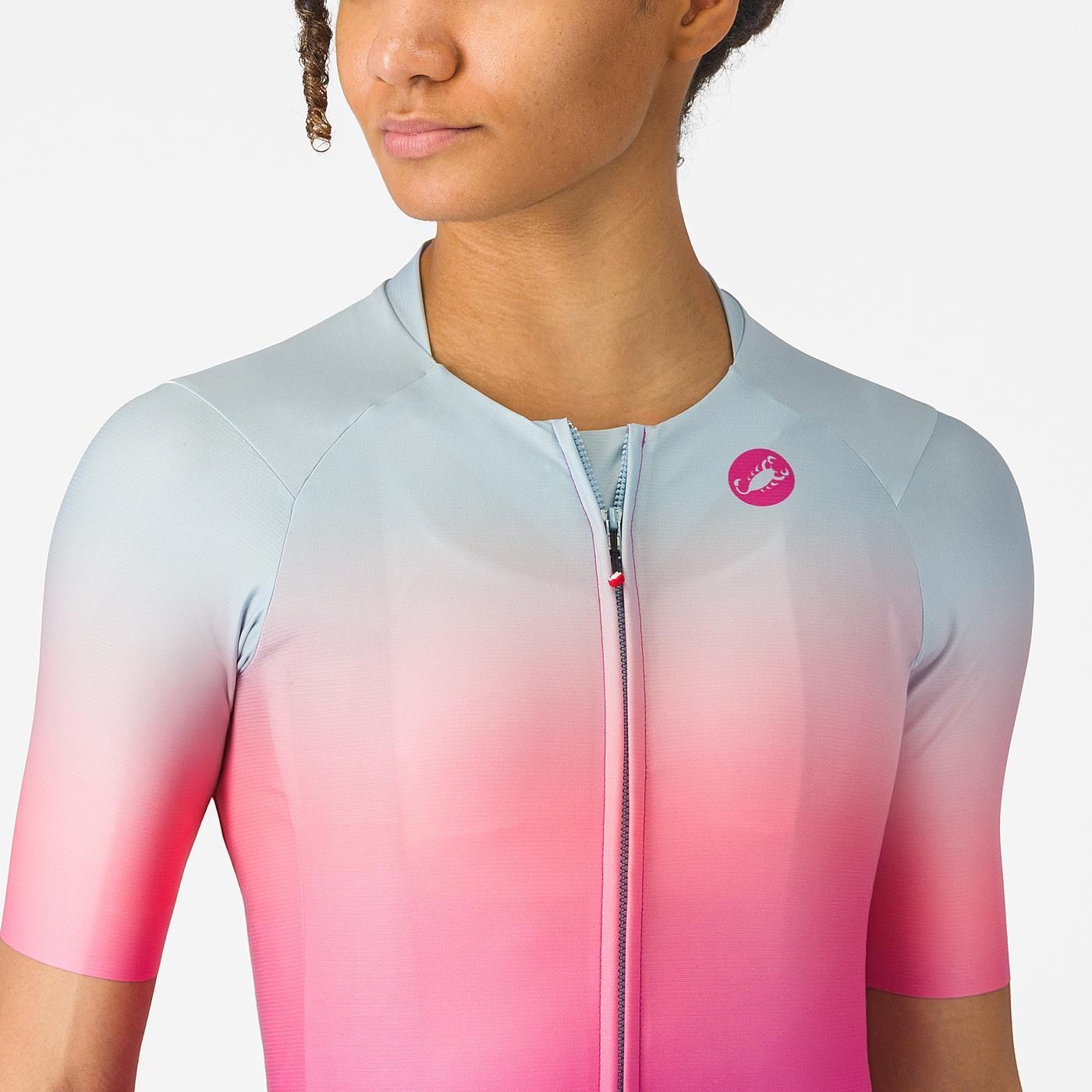 Trikot CASTELLI UPF Damen Kurzarm Rosa