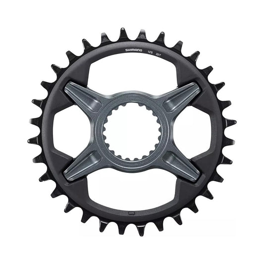 SHIMANO SLX M7100 -eturatas, 12-vaihteinen, suorakiinnitys — eturatas valkoisella taustalla