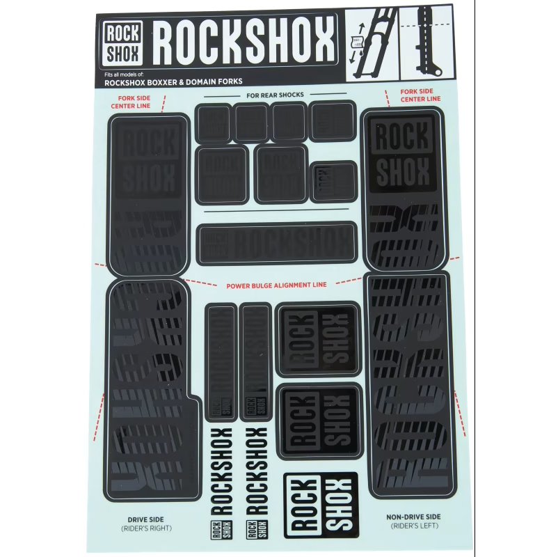 RockShox 35 mm dual-crown Stealth MY18 fork decal kit for BoXXer/Domain #11.4318.003.514