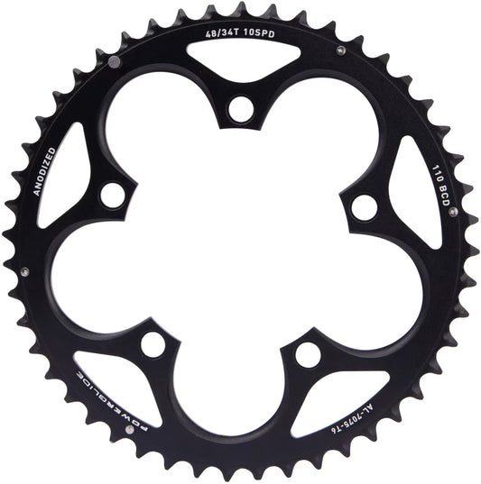 Vonkajší 10-rýchlostný prevodník SRAM Road 110 BCD GXP L-PIN, hliníkový, čierny
