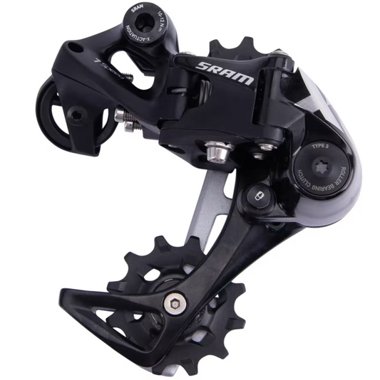 SRAM X01 DH 7 ātrumu aizmugurējais pārslēdzējs Type 3.0 ar vidēja garuma pārslēdzēja kājiņu