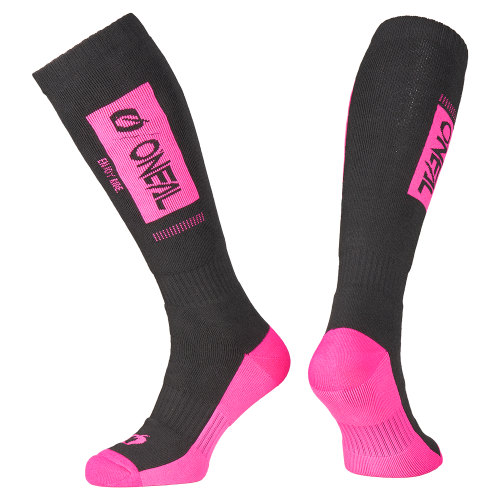Ponožky O'NEAL PRO MX RW Černá/Růžová