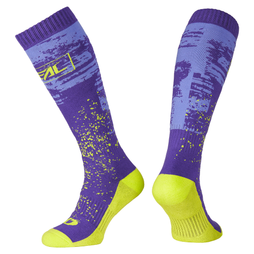 Meias O'NEAL PRO MX PAINT Junior Violeta/Amarelo Fluorescente