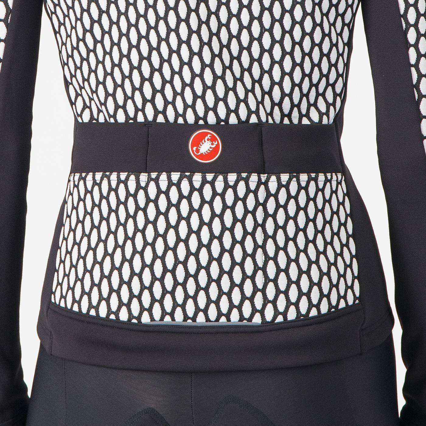 Maillot CASTELLI SFIDA 2 Dam Långärmat Svart/Vit