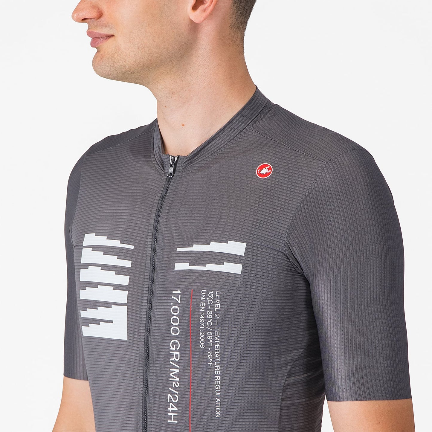 Trikot CASTELLI ESPRESSO R--A/D Kurzarm Rauchgrau
