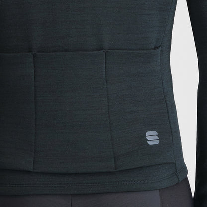 Črn kolesarski dres SPORTFUL SUPERGIARA WOOL z dolgimi rokavi