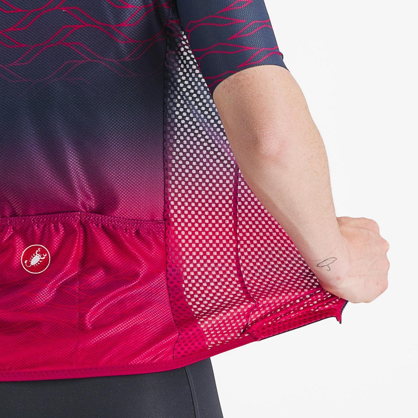 Cykeltrøja CASTELLI CLIMBER'S 2.0 W Dam Kortärmad Marinblå/Rosa