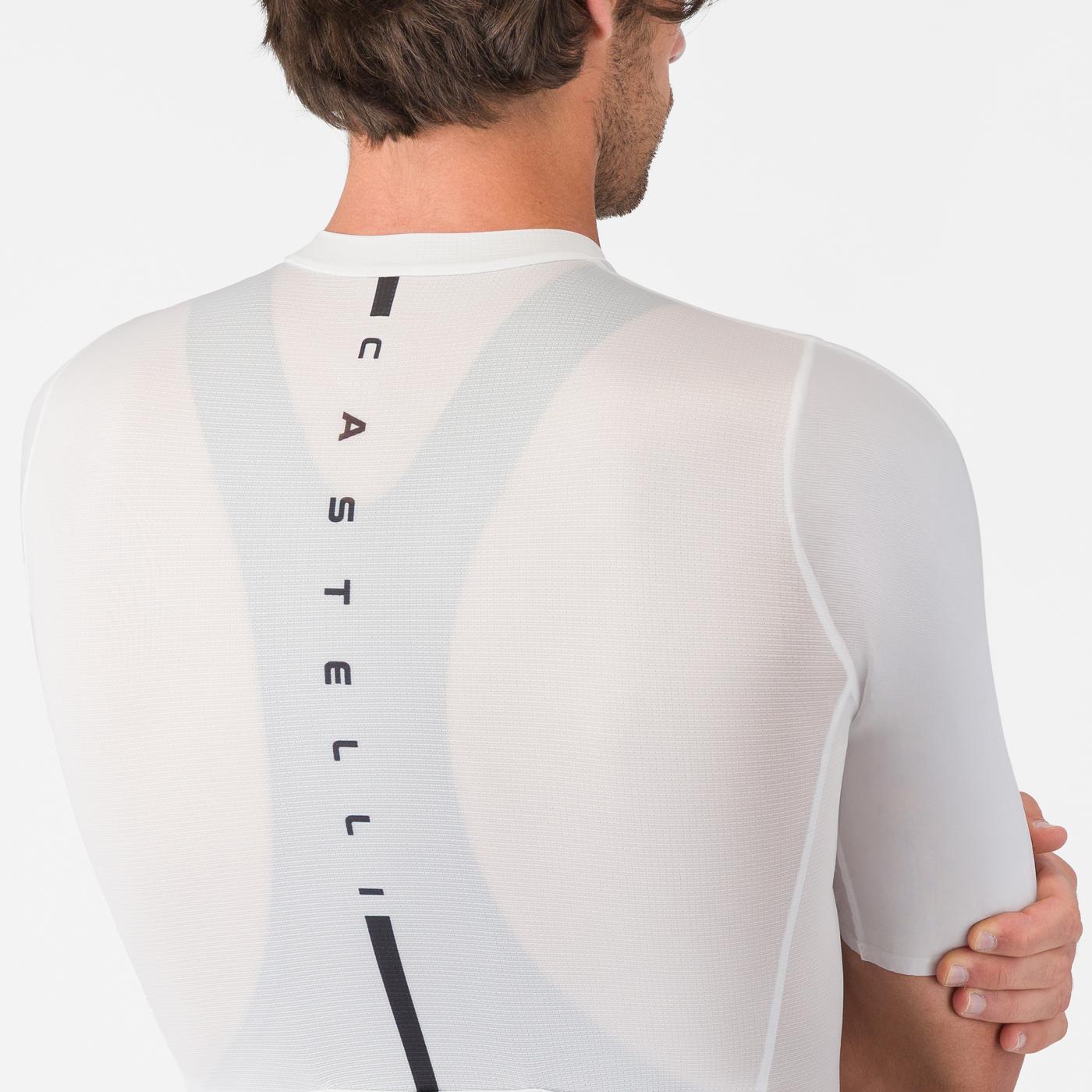 Maillot CASTELLI DRITTONE LOGO Mangas Cortas Blanco