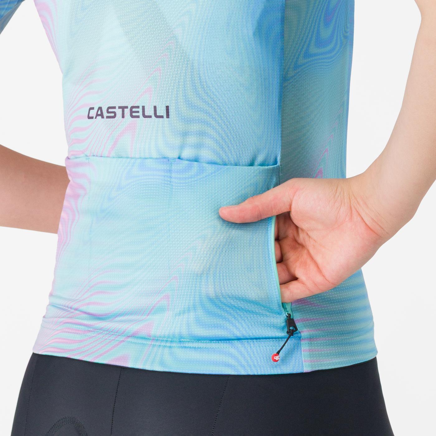 CASTELLI COSMIC VORTEX Dame Kortærmet Trøje Blå/Pink
