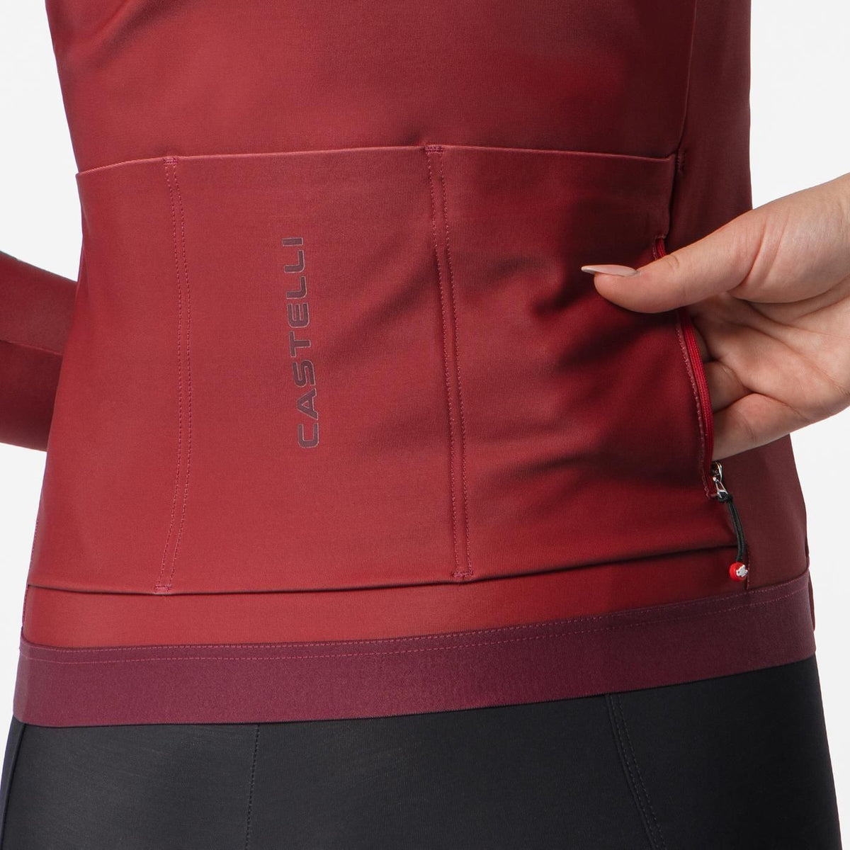 Maglia CASTELLI ESPRESSO THERMAL 2 a Maniche Lunghe da Donna Bordeaux