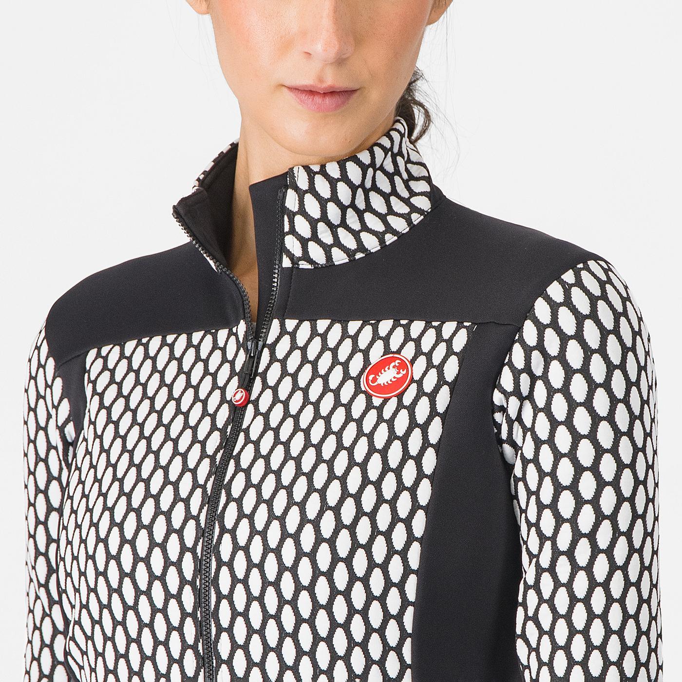 Maillot CASTELLI SFIDA 2 Dam Långärmat Svart/Vit