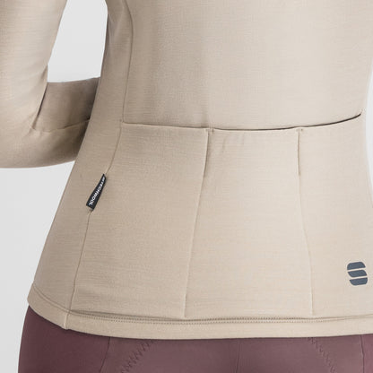Ženski kolesarski dres SPORTFUL SUPERGIARA WOOL z dolgimi rokavi, bež