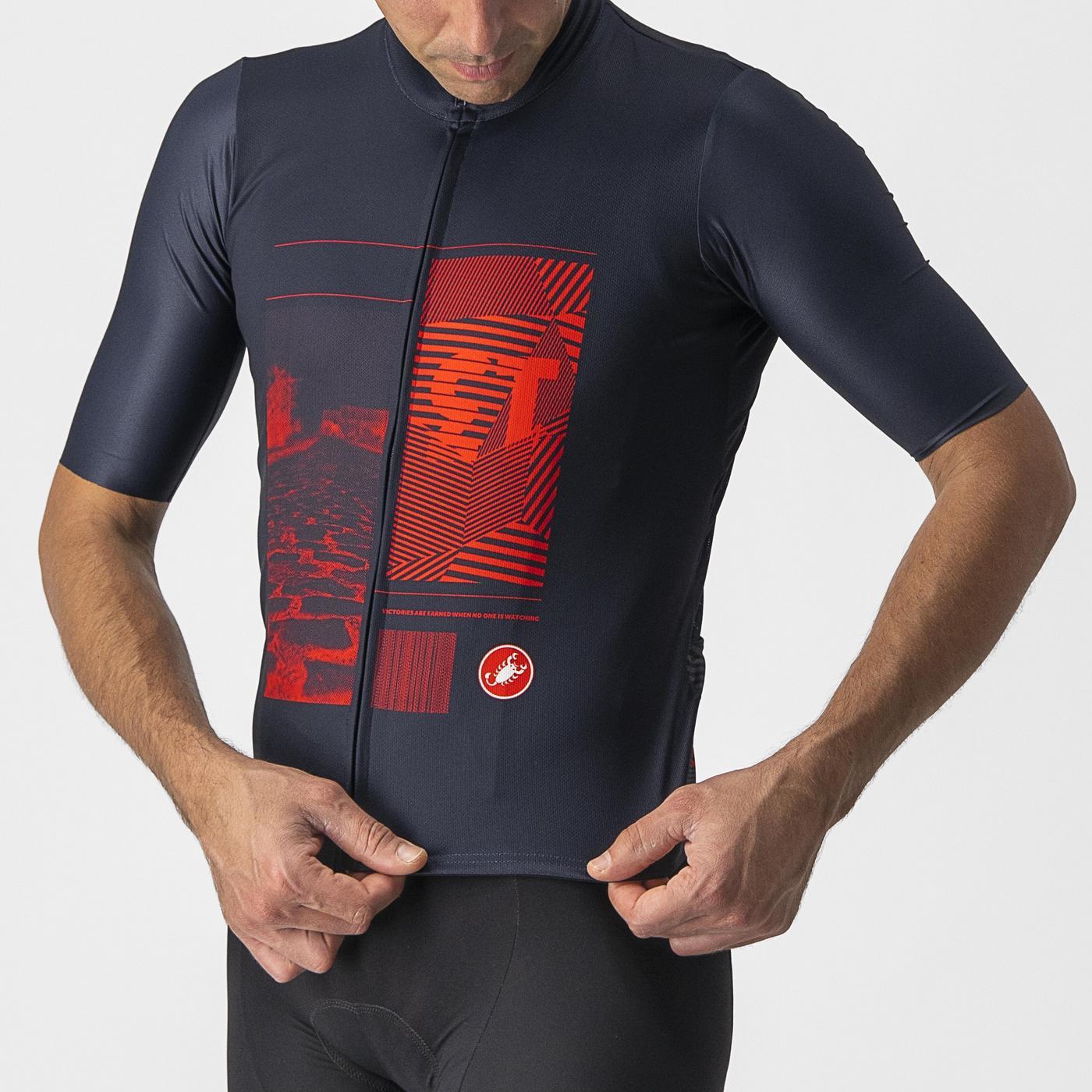 Maglia CASTELLI 13 SCREEN Maniche Corte Blu/Rosso