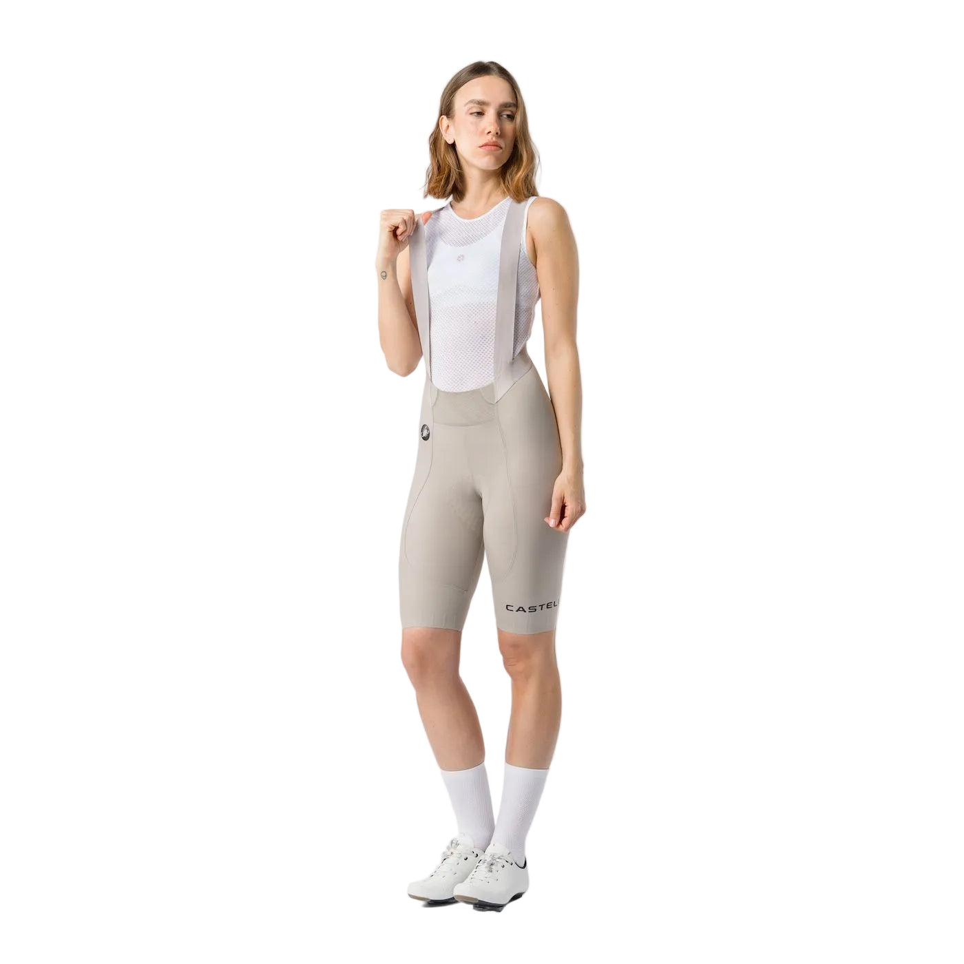 Culote Corto con Tirantes CASTELLI ESPRESSO 2 W DT Mujer Gris Clay