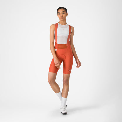 CASTELLI ESPRESSO 2 W DT naiste lühikesed traksidega rattapüksid Paprika