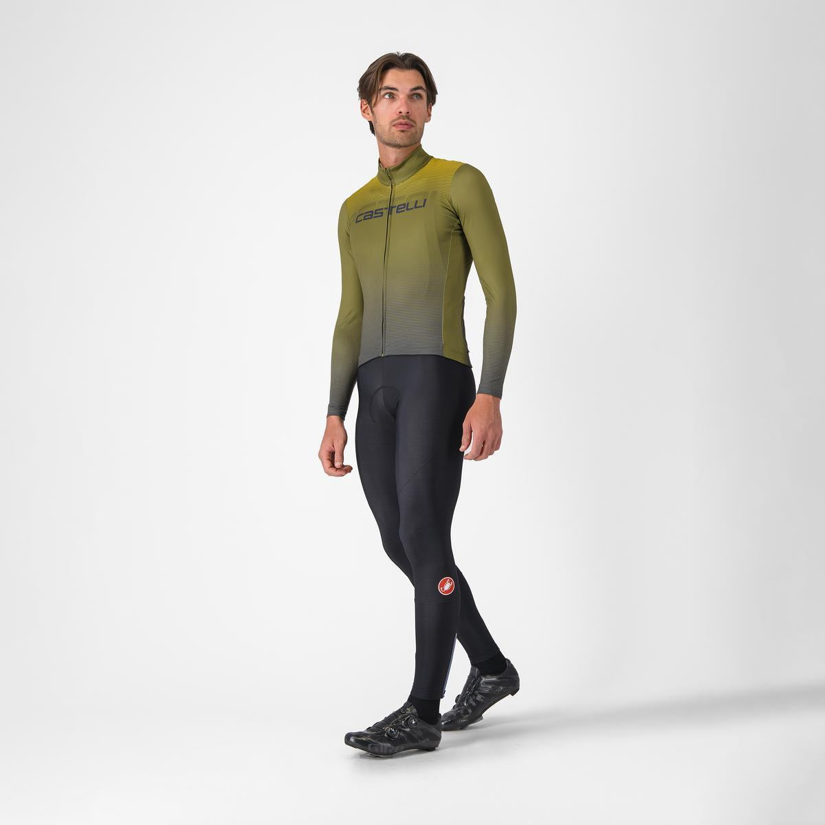 Trikot CASTELLLI APICE THERMAL Lange Ärmel Blau/Mango Mojito