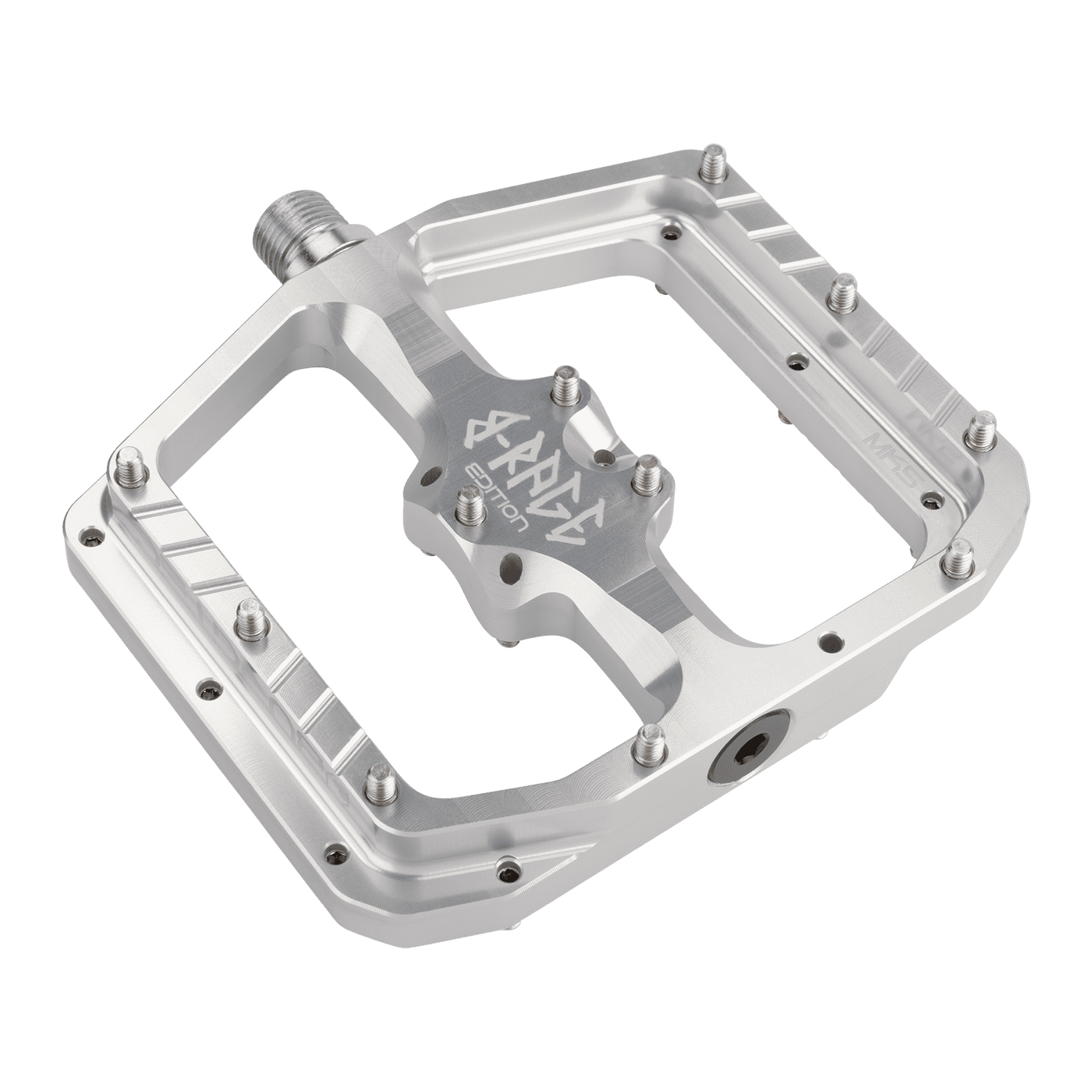 Plattformspedaler BURGTEC PENTHOUSE FLAT MK5 B-RAGE EDITION Silver