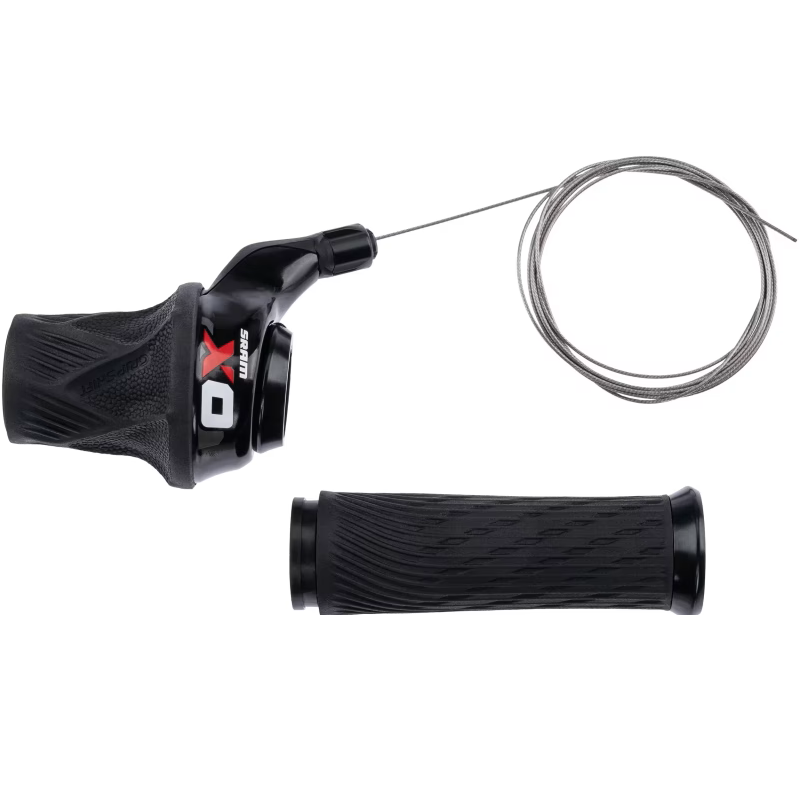 Vasakpoolne SRAM X0 Grip Shift 2-käiguline pöördkäiguvaheti, must/punane