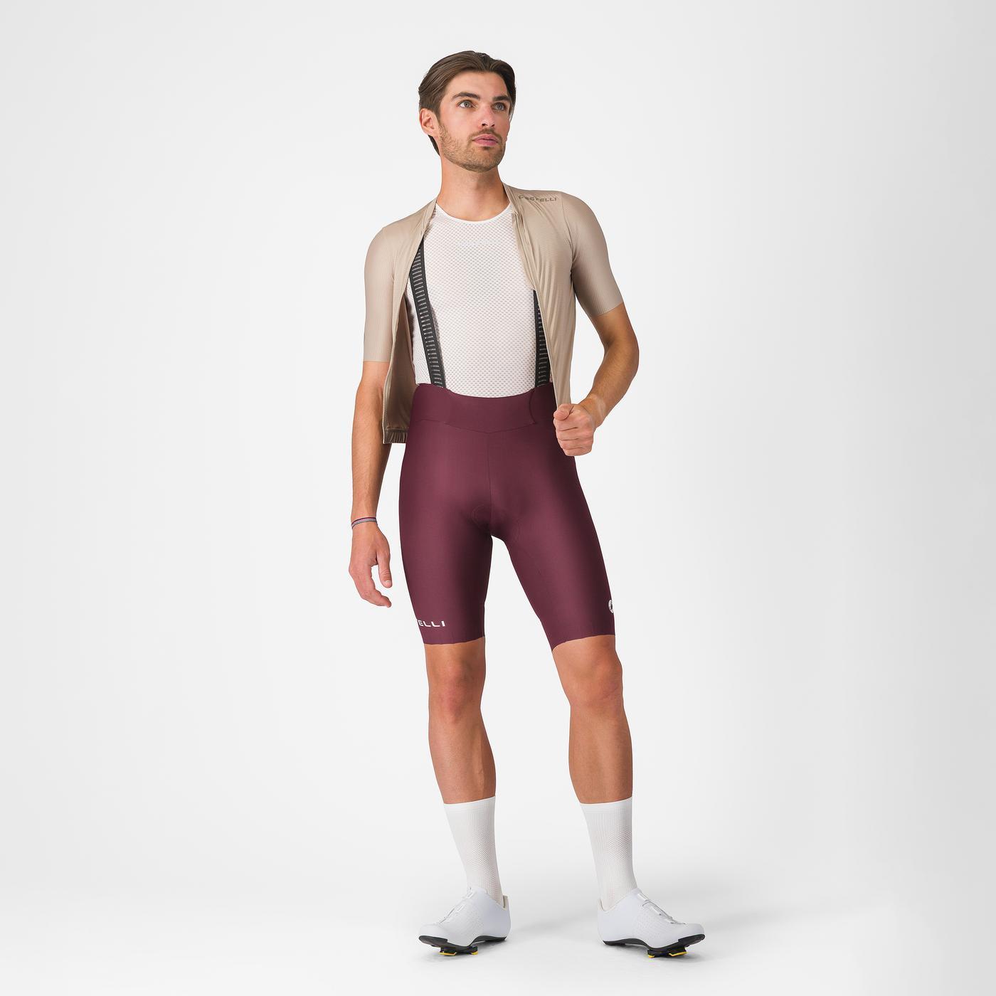 Cykelshorts med Hängslen CASTELLI ESPRESSO 2 Bordeaux
