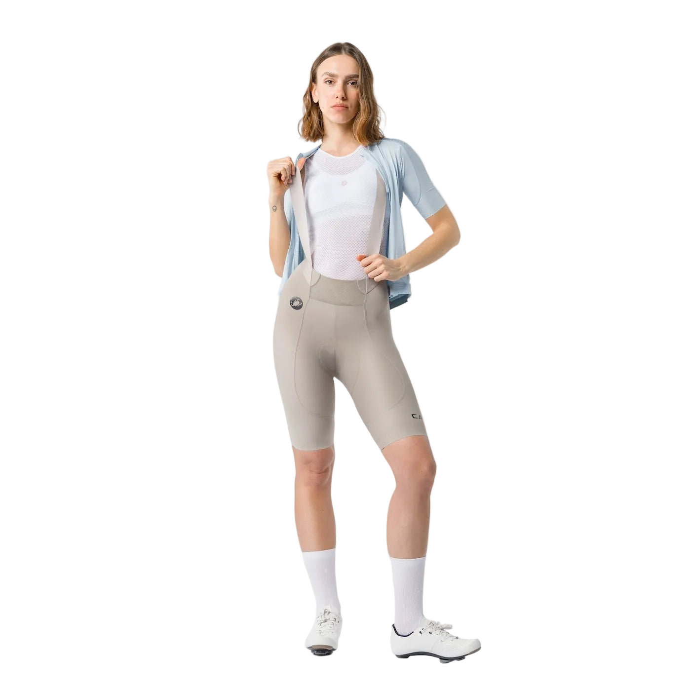 Culote Corto con Tirantes CASTELLI ESPRESSO 2 W DT Mujer Gris Clay