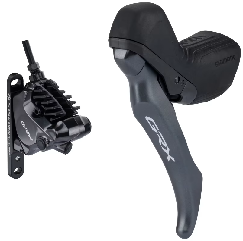 Venstre 1x Greb og Forbremsekaliber SHIMANO GRX BL-RX820 + BR-RX820 Flat Mount