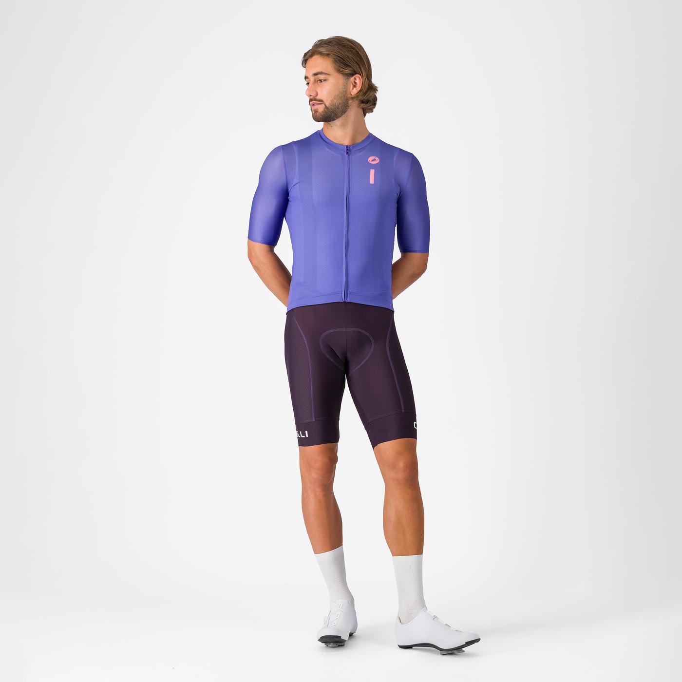 Maillot CASTELLI DRITTONE LOGO Manches Courtes Violet