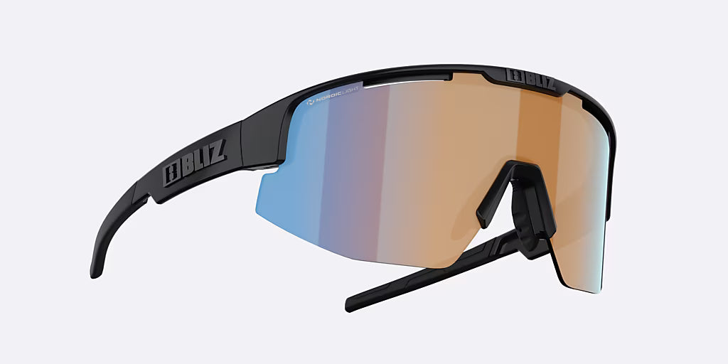 Briller BLIZ MATRIX Sort Mat Skærm Coral/Orange Blå Iridium