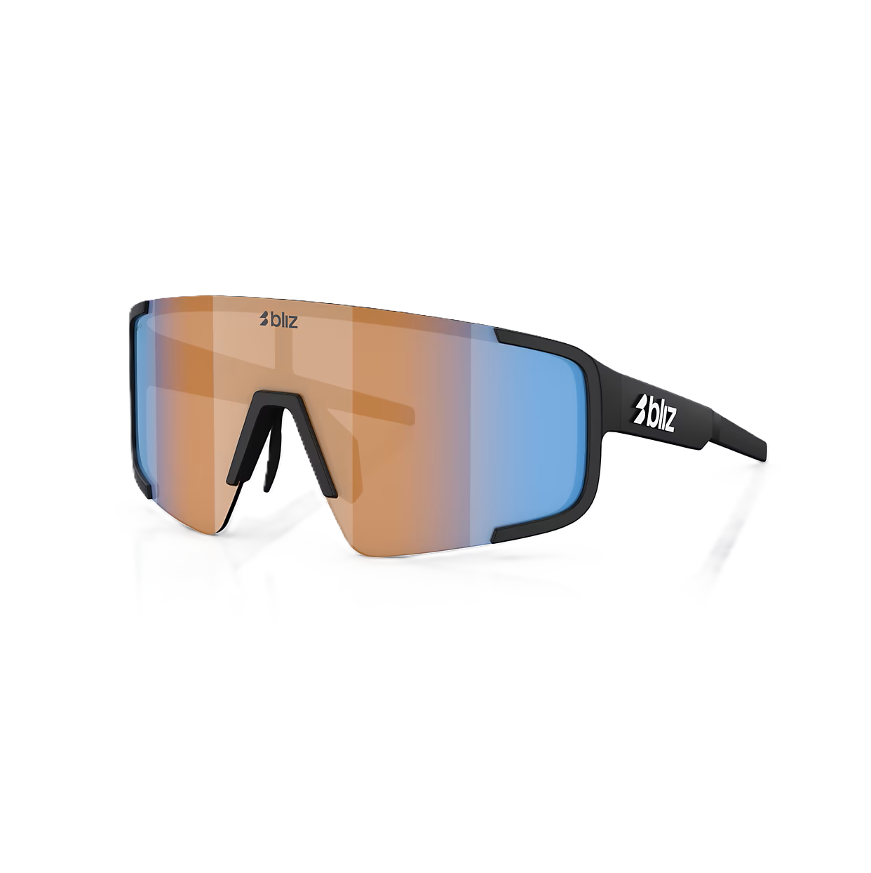 Briller BLIZ P003 Sort Mat Glas Coral/Orange Blå Iridium