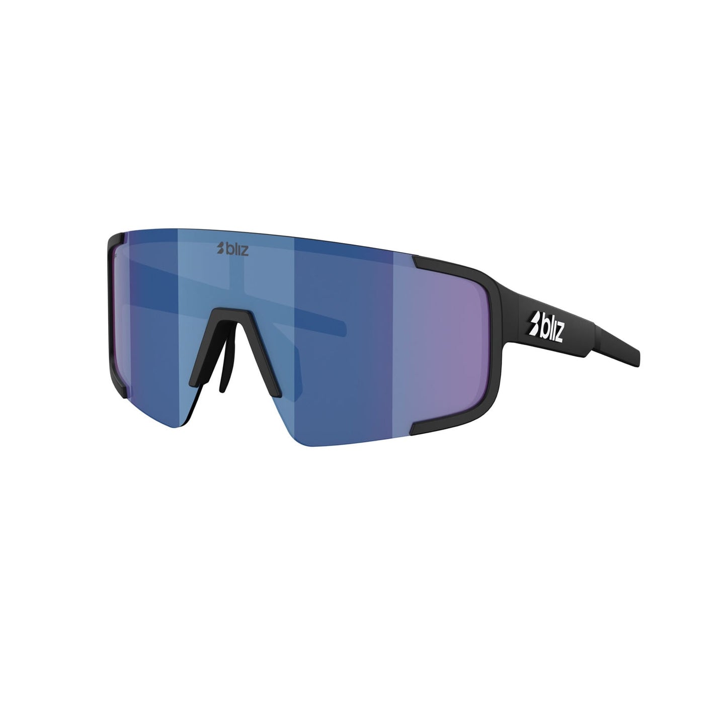 Briller BLIZ P003 Sort Mat Glas Blue Mirror