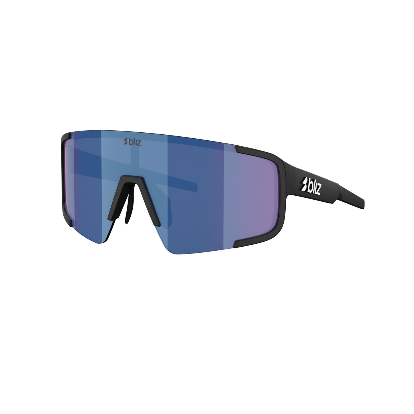 Briller BLIZ P003 Sort Mat Glas Blue Mirror