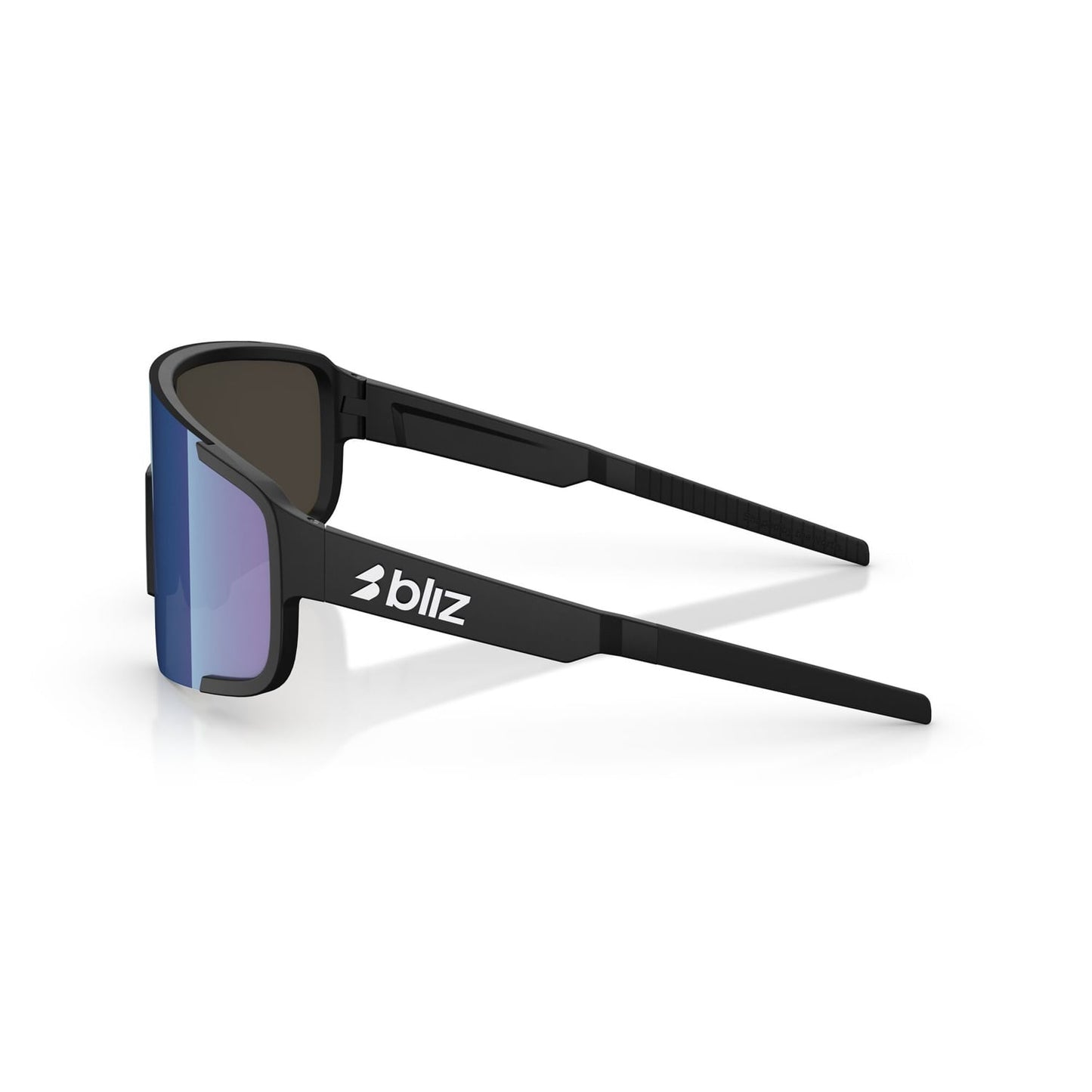 Briller BLIZ P003 Sort Mat Glas Blue Mirror