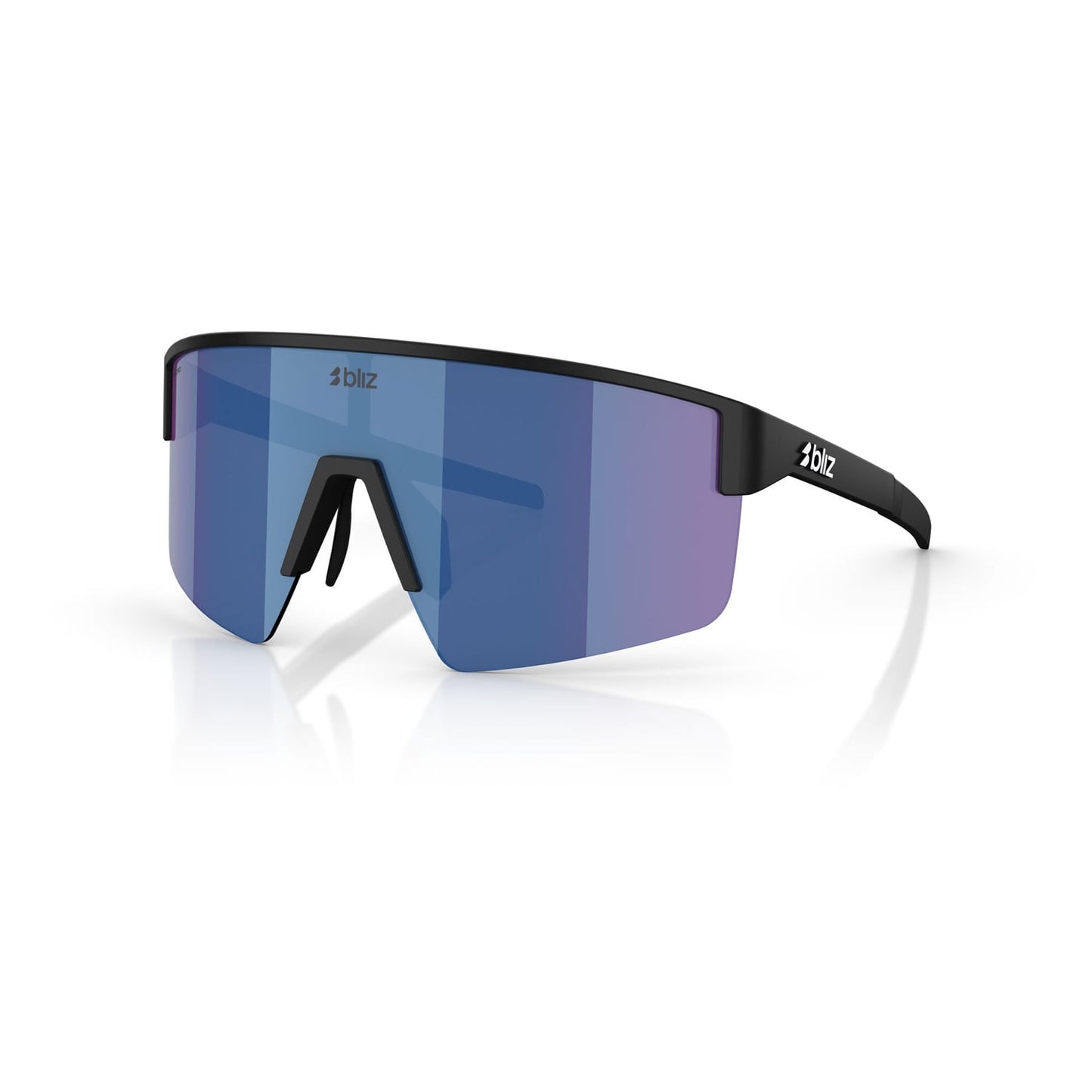 Brille BLIZ P004 Schwarz Matt Glas Blau Iridium