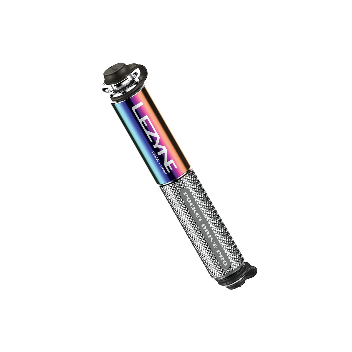 LEZYNE MINI POCKET DRIVE PRO håndpumpe, metallisk sølv