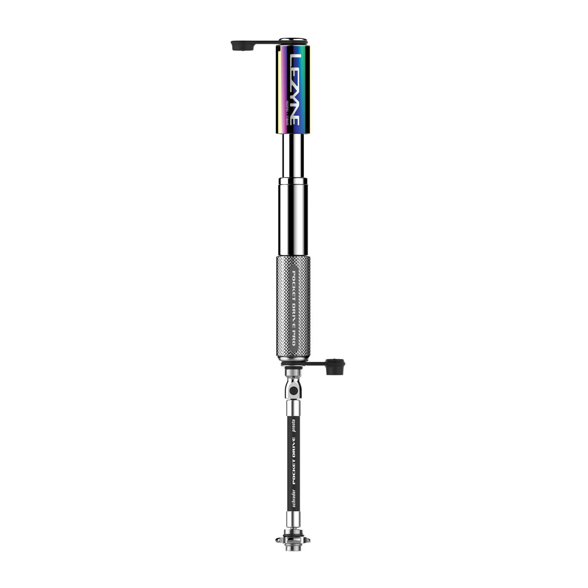 LEZYNE MINI POCKET DRIVE PRO håndpumpe, metallisk sølv