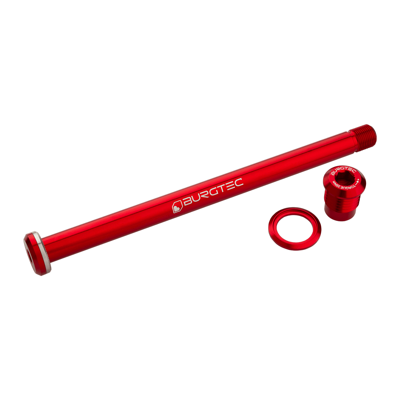 Baghjulsakse BURGTEC 174mm til Yeti-ramme Rød