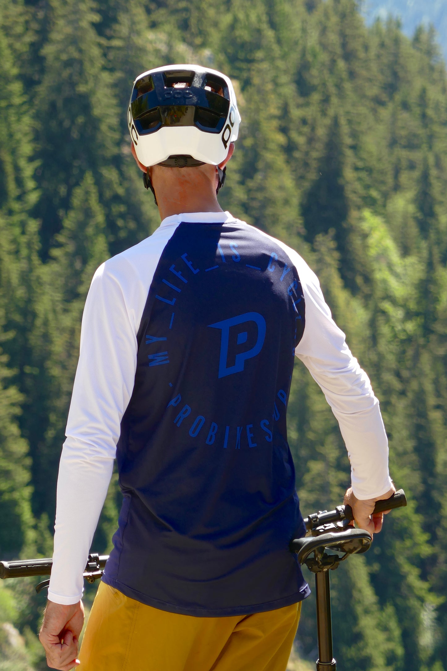 Maillot PROBIKESHOP By CHEF DE FILE FREERIDE Manches Longues Marine/Blanc