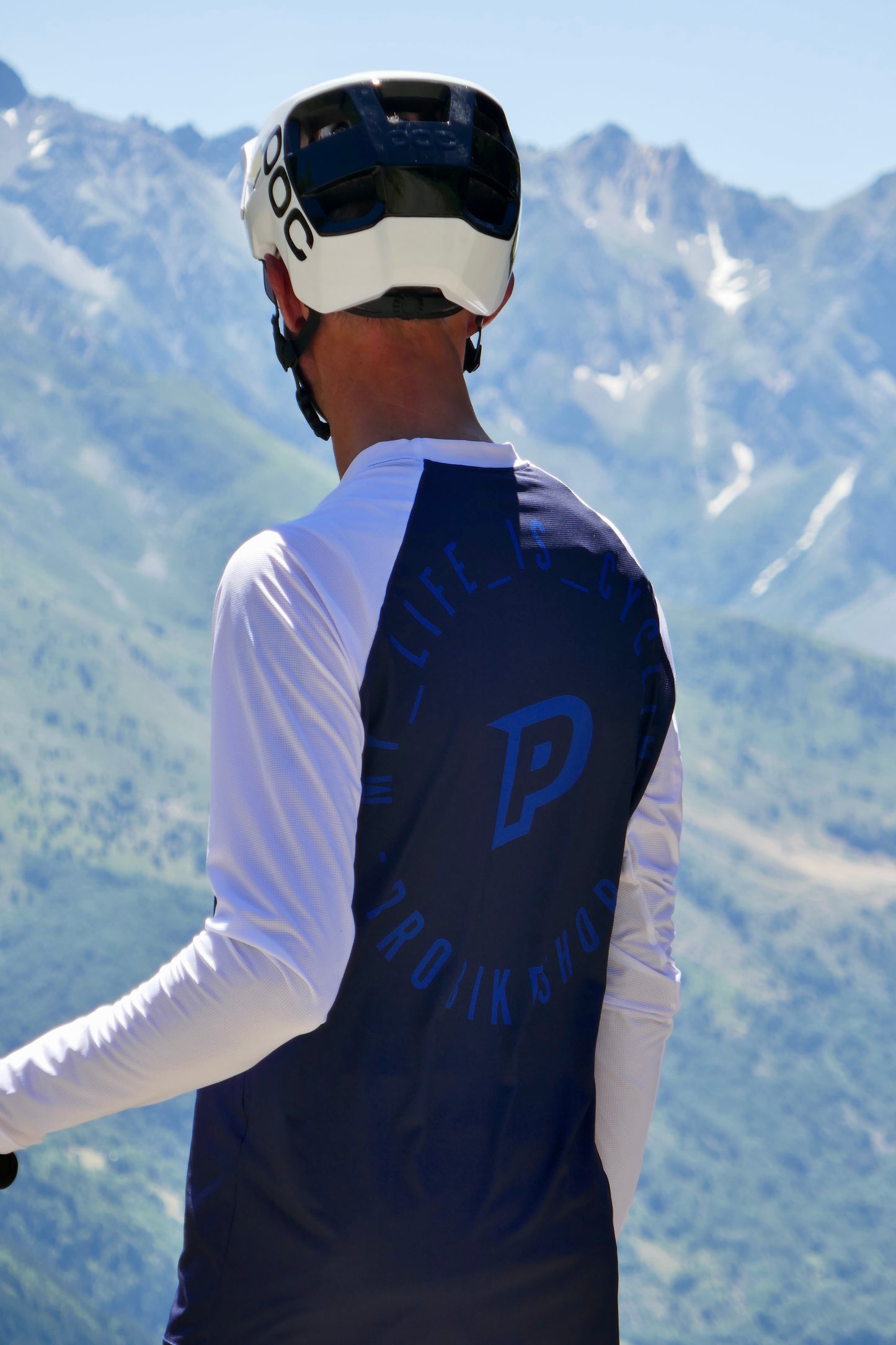 Maillot PROBIKESHOP By CHEF DE FILE FREERIDE Manches Longues Marine/Blanc