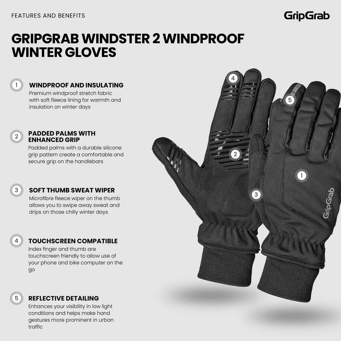 Handsker GRIPGRAB WINDSTER 2 WINDPROOF WINTER Gul
