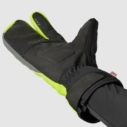 Žlté cyklistické rukavice GRIPGRAB NORDIC 2, vetruodolné trojprstové na hlbokú zimu