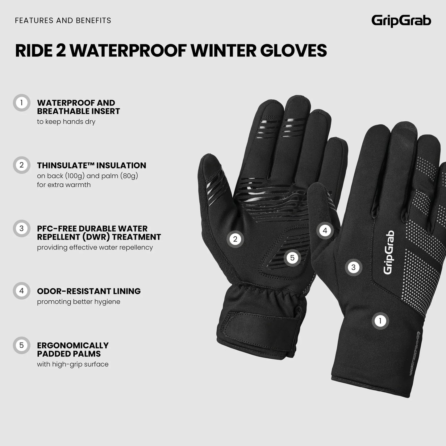 Käsineet GRIPGRAB RIDE 2 WINDPROOF WINTER Keltainen