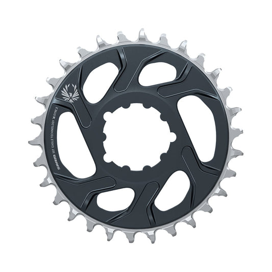 SRAM EAGLE X-SYNC 2 -yksittäiseturatas, Boost, 11/12-vaihteinen, suorakiinnitys, 3 mm:n offset, Lunargrey — eturatas valkoisella taustalla