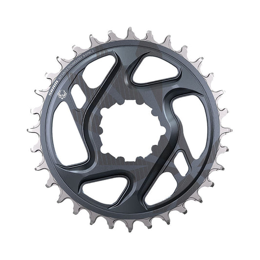 SRAM EAGLE X-SYNC 2 -yksittäiseturatas, Boost, 11/12-vaihteinen, suorakiinnitys, 3 mm:n offset, harmaa — eturatas valkoisella taustalla