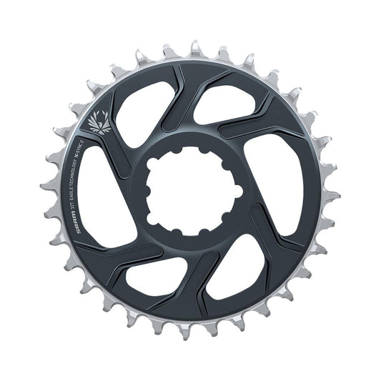 SRAM X-SYNC 2 EAGLE -yksittäiseturatas, 12-vaihteinen, suorakiinnitys, 4 mm:n offset, Lunar Grey — eturatas valkoisella taustalla