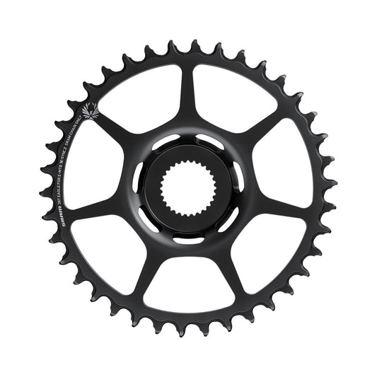 Sähköpyörän SRAM X-SYNC 2 EAGLE BOSCH GEN4 -yksittäiseturatas, 11/12-vaihteinen, suorakiinnitys, Boost, teräs — eturatas valkoisella taustalla