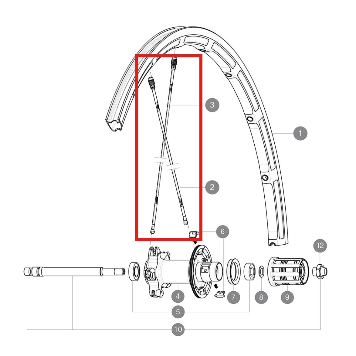 Kit 10 Hinterradspeichen MAVIC KSYRIUM PRO 275mm Muttern M7/7