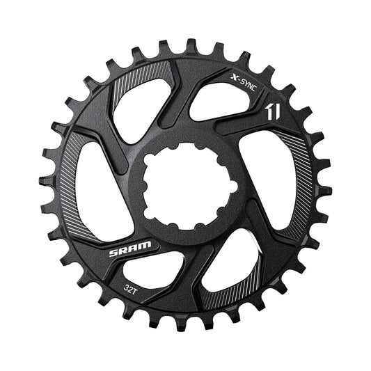 SRAM X-SYNC -yksittäiseturatas, kapea–leveä hammastus, 11-vaihteinen, suorakiinnitys, 6 mm:n offset — eturatas valkoisella taustalla