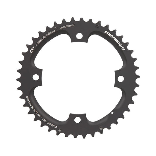 STRONGLIGHT CT² Sram -ulompi eturatas, 10-vaihteinen, 4 kiinnitysreikää, 120 mm — eturatas valkoisella taustalla