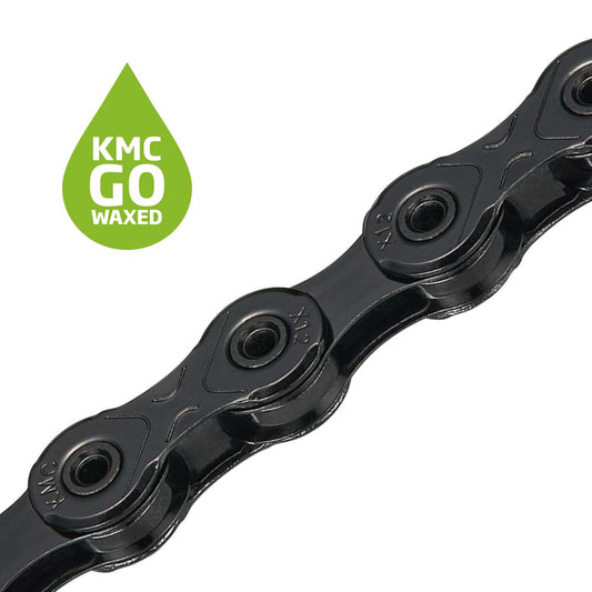 Chaîne 12V KMC DLC 12 Waxed Noir Ciré
